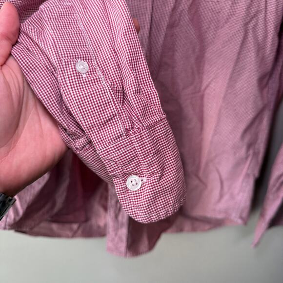 J. Crew Mercantile Flex Men's Long Sleeve Gingham Print Dress Shirt Size Medium - Picture 3 of 6